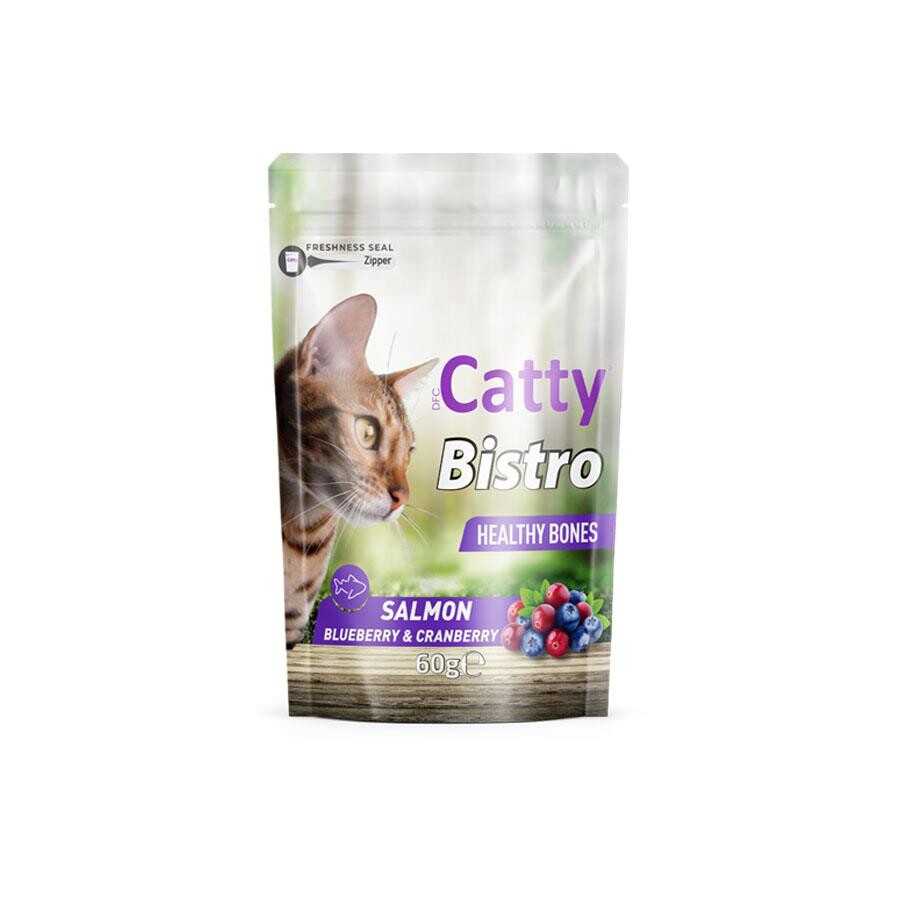 Catty Bistro Sağlıklı Kemikler Somonlu Yaban Mersinli Ve Kızılcıklı Kedi Ödül Maması 60 GR | SRC: Barcode: 8680542871836